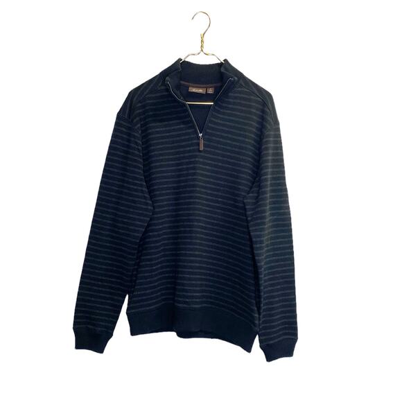 Tasso Elba Other - Tasso Elba Men's half Zip Marled Textured Knit Sweater Blue Size Medium